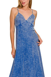 Zenana Tencel Mineral Washed Maxi Dress OutfitFlow